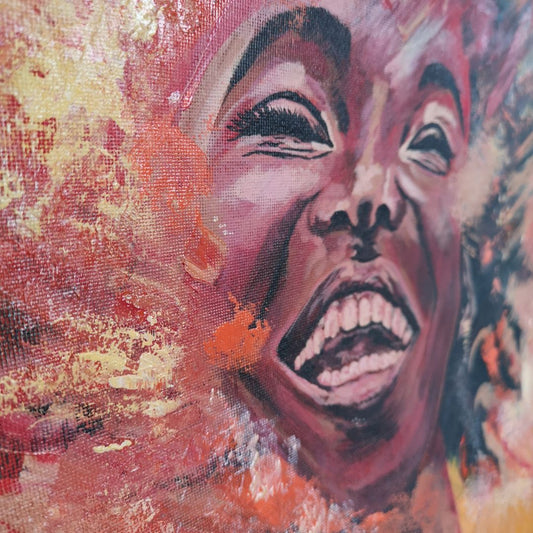 Abstraktes Mixed Media Portrait als Originalgemälde, zeitgenössische Kunst von Marika Junikajtes, Deutschland