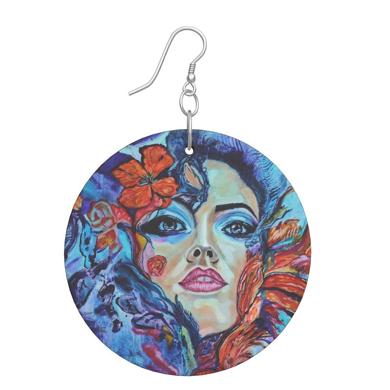 Designer Holz Ohrringe Rising Into Freedom