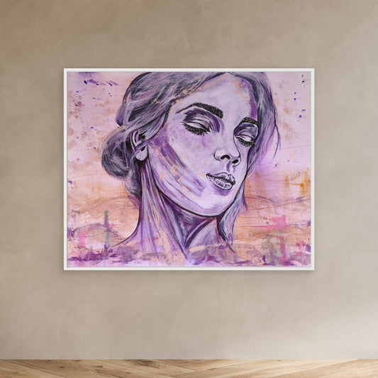 Abstraktes Mixed Media Portrait als Leinwanddruck, zeitgenössische Kunst von Marika Junikajtes, Deutschland
