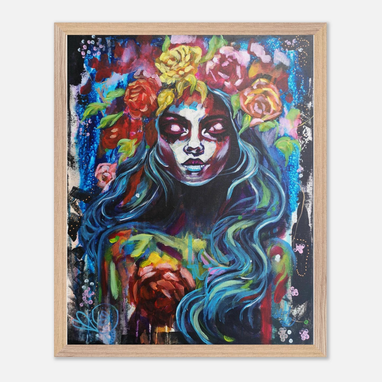 Originalgemälde Beauty Of Darkness von Contemporary Artist Marika Junikajtes. Art with Soul. Mixed Media (Acryl, Pouring) auf Leinwand