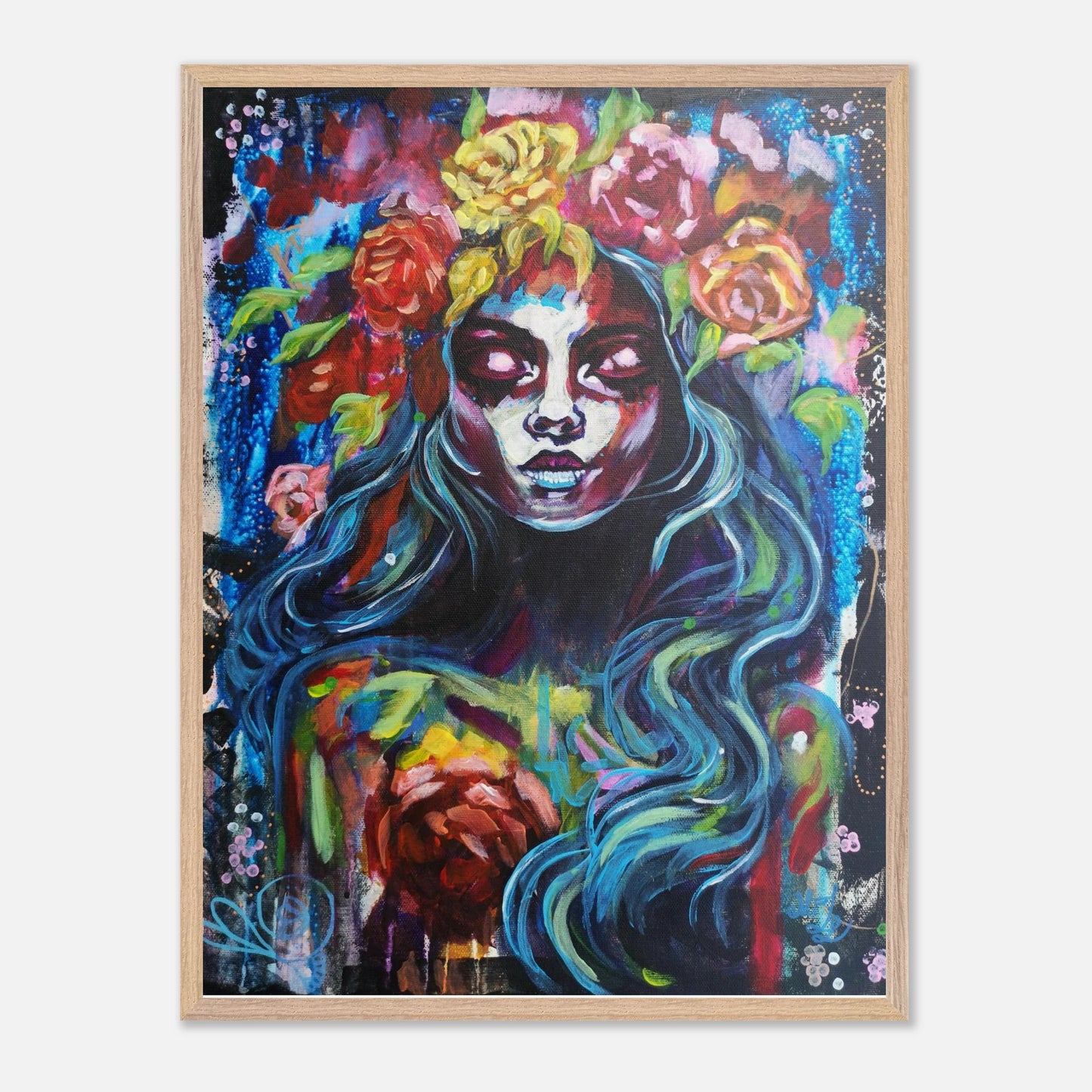 Originalgemälde Beauty Of Darkness von Contemporary Artist Marika Junikajtes. Art with Soul. Mixed Media (Acryl, Pouring) auf Leinwand