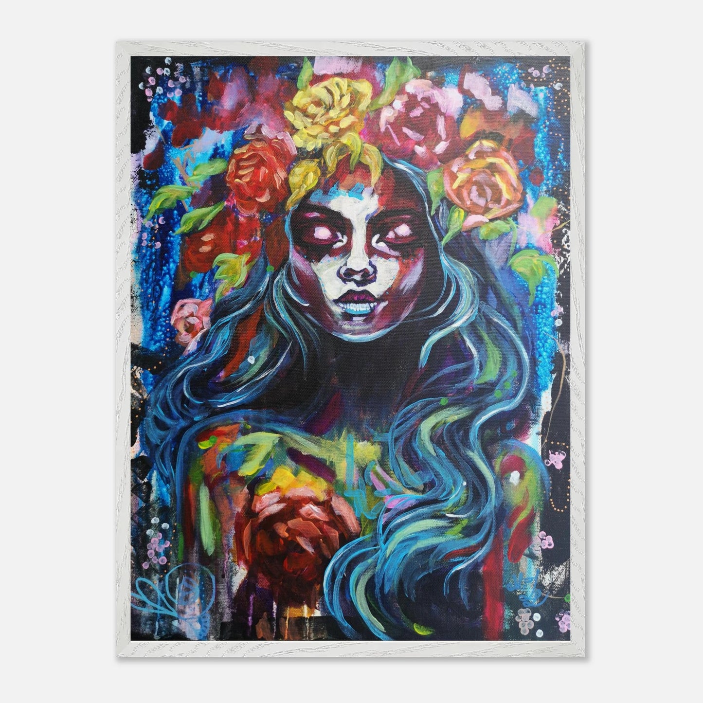 Originalgemälde Beauty Of Darkness von Contemporary Artist Marika Junikajtes. Art with Soul. Mixed Media (Acryl, Pouring) auf Leinwand