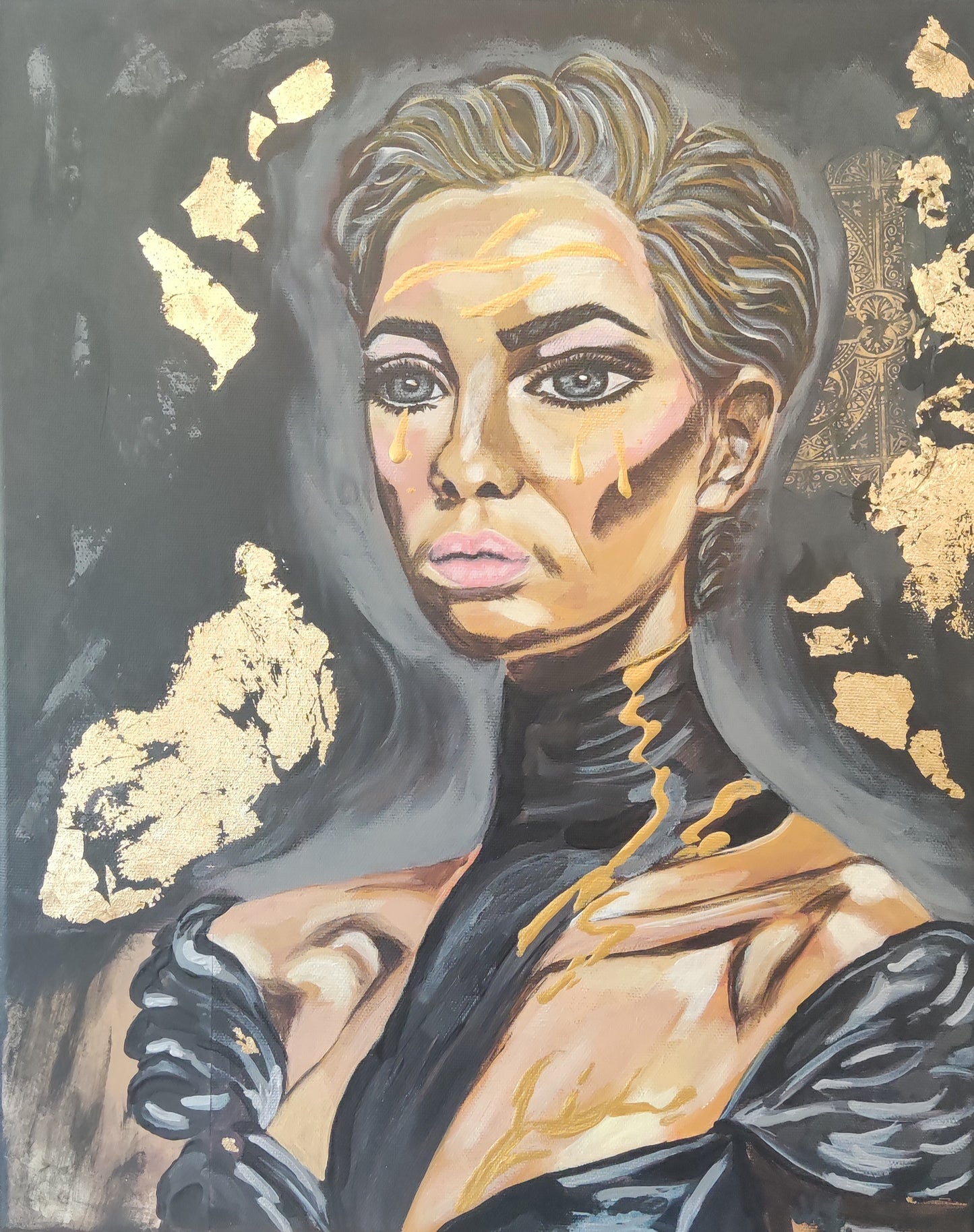 Originalgemälde I’m Still Here Series Strenght Wears Black. Platz 13 20.Kunst_Online Preis 2025 | Marika Junikajtes Contemporary Artist