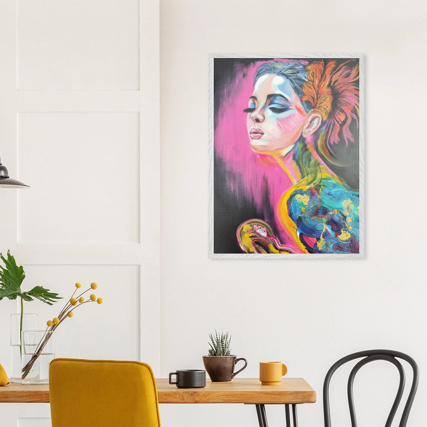 Originalgemälde The Weight Of Petals von Contemporary Artist Marika Junikajtes. Art with Soul. Mixed Media (Acryl, Öl, Pouring) auf Leinwand