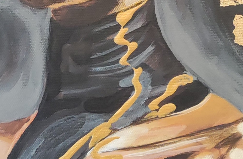 Originalgemälde I’m Still Here Series Strenght Wears Black. Platz 13 20.Kunst_Online Preis 2025 | Marika Junikajtes Contemporary Artist