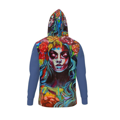 Designer Hoodie Beauty Of Darkness Hoodie Arme blau