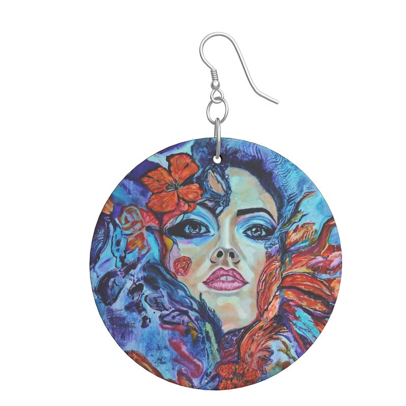 Designer Holz Ohrringe Rising Into Freedom