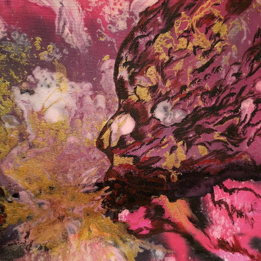 Abstraktes Mixed Media Portrait als Originalgemälde, zeitgenössische Kunst von Marika Junikajtes, Deutschland
