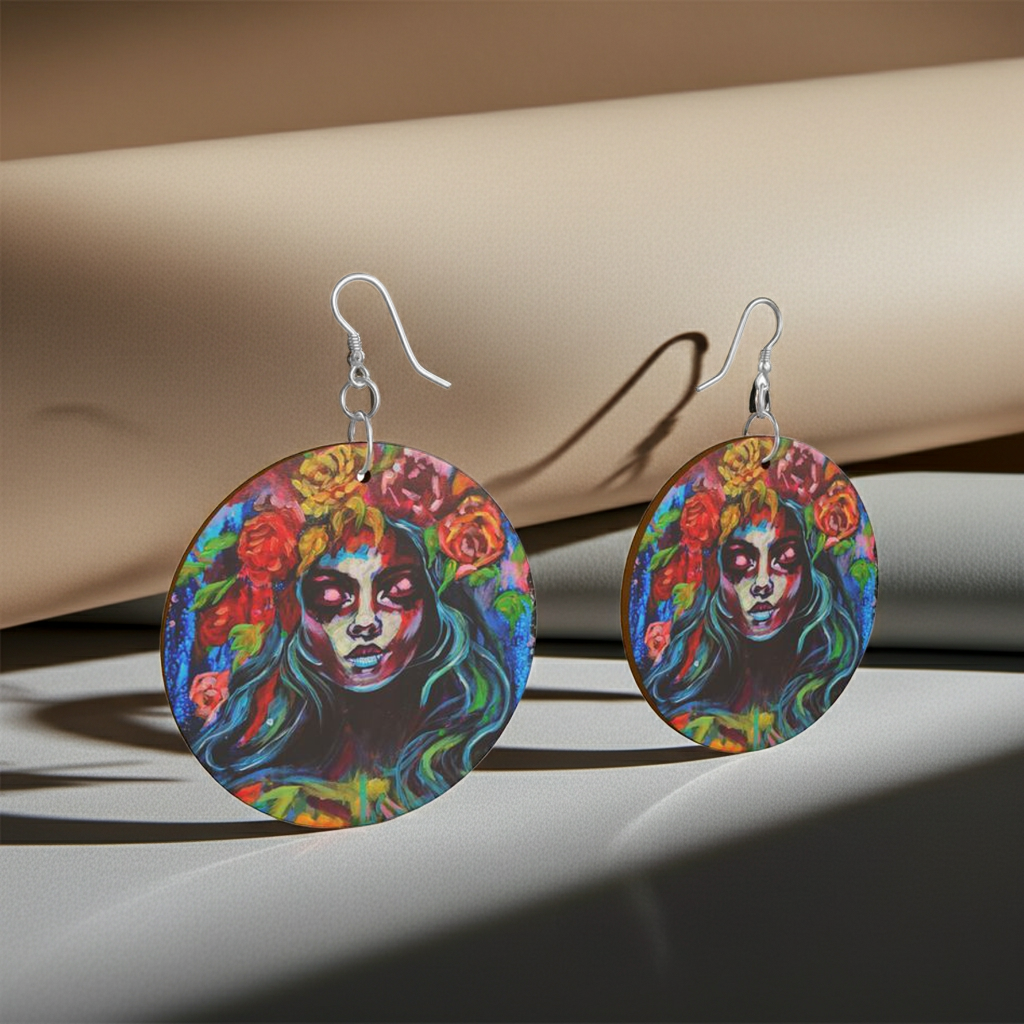 Designer Holz Ohrringe Beauty Of Darkness