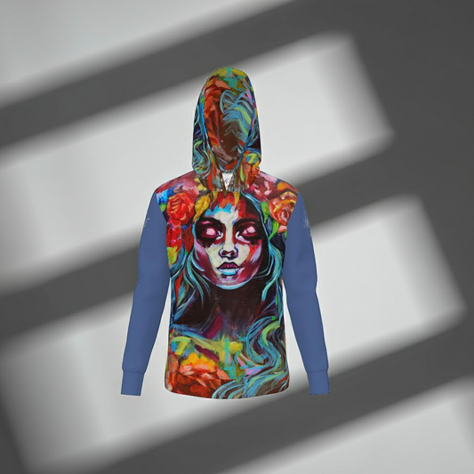 Designer Hoodie Beauty Of Darkness Hoodie Arme blau