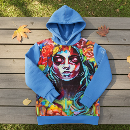 Designer Hoodie Beauty Of Darkness Hoodie Arme blau