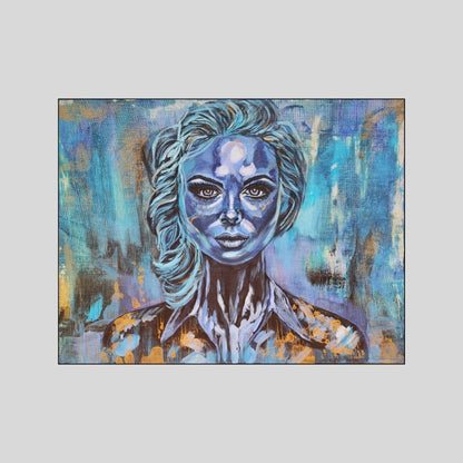 Abstraktes Mixed Media Portrait als Originalgemälde, zeitgenössische Kunst von Marika Junikajtes, Deutschland
