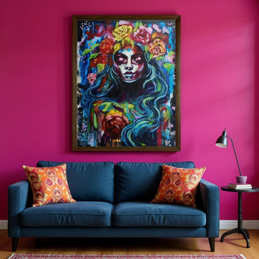Originalgemälde Beauty Of Darkness von Contemporary Artist Marika Junikajtes. Art with Soul. Mixed Media (Acryl, Pouring) auf Leinwand 