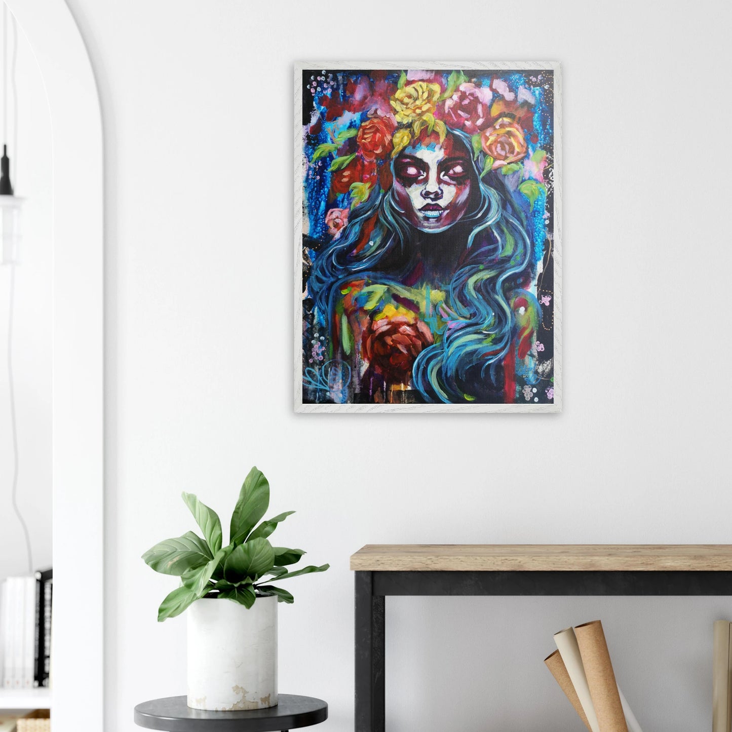 Originalgemälde Beauty Of Darkness von Contemporary Artist Marika Junikajtes. Art with Soul. Mixed Media (Acryl, Pouring) auf Leinwand 
