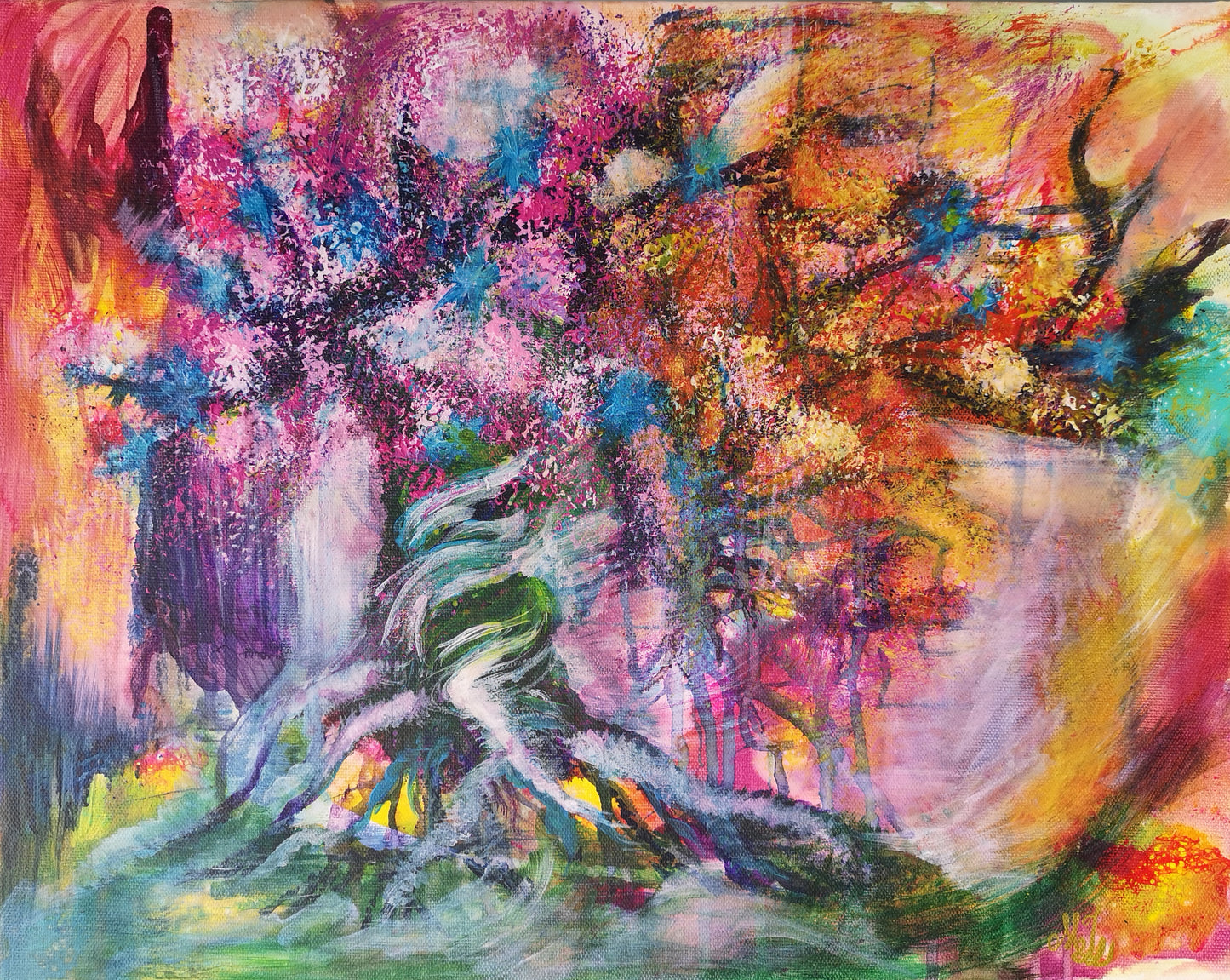 Beneath The Breath Of Eden, Originalgemälde von der zeitgenössischen Künstlerin Marika Junikajtes