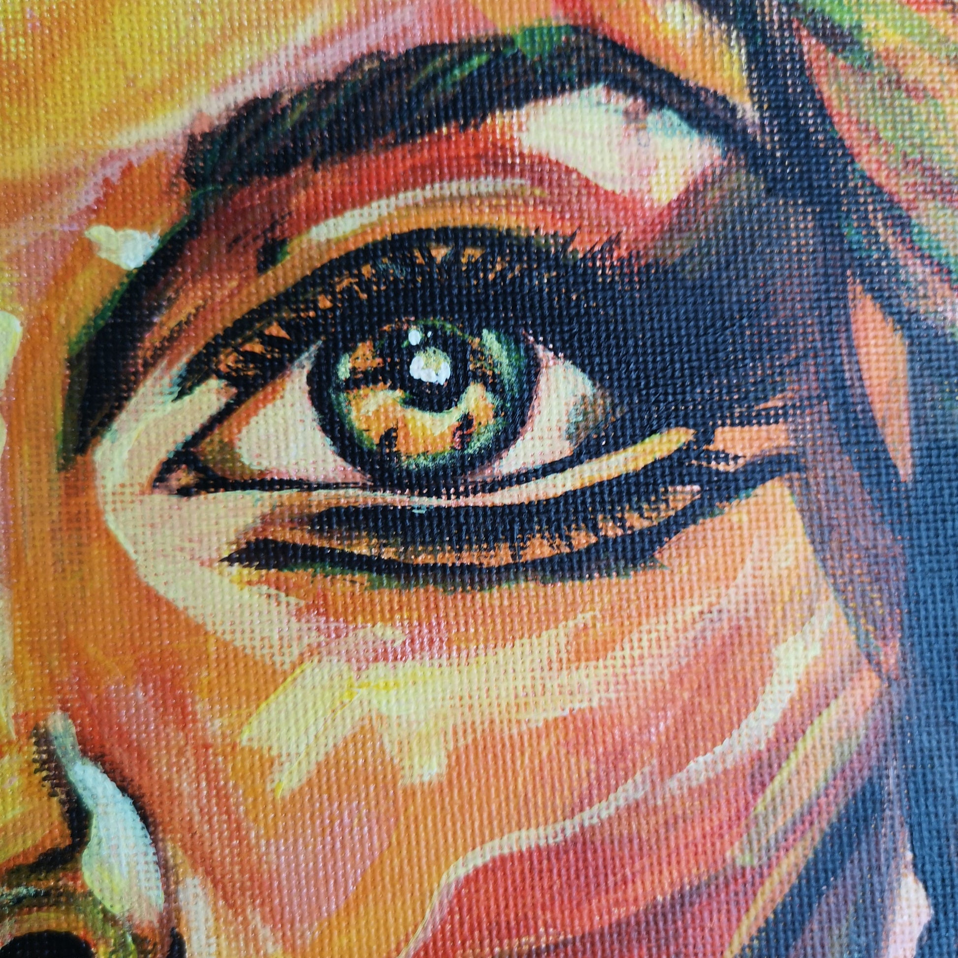 Abstraktes Mixed Media Portrait als Originalgemälde, zeitgenössische Kunst von Marika Junikajtes, Deutschland
