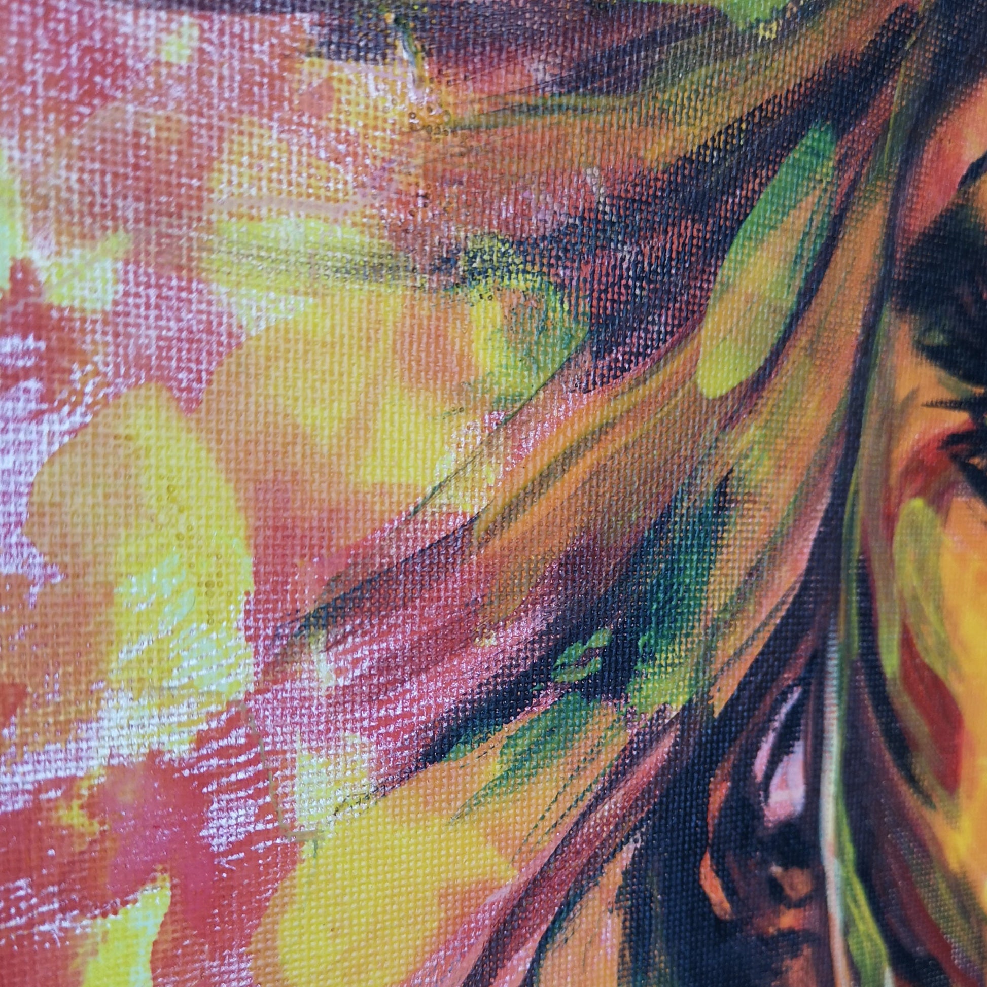 Abstraktes Mixed Media Portrait als Originalgemälde, zeitgenössische Kunst von Marika Junikajtes, Deutschland
