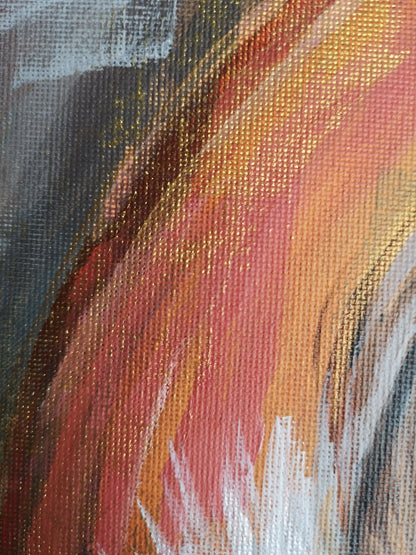 Abstraktes Mixed Media Portrait als Originalgemälde, zeitgenössische Kunst von Marika Junikajtes, Deutschland
