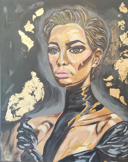 Originalgemälde I’m Still Here Series Strenght Wears Black. Platz 13 20.Kunst_Online Preis 2025 | Marika Junikajtes Contemporary Artist