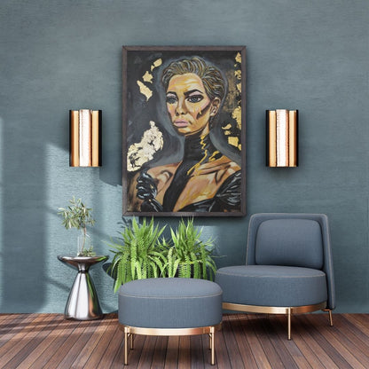 Originalgemälde I’m Still Here Series Strength Wears Black. Platz 13 20.Kunst_Online Preis 2025 | Marika Junikajtes Contemporary Artist