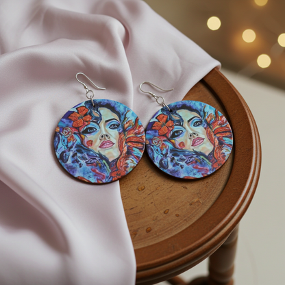 Designer Holz Ohrringe Rising Into Freedom