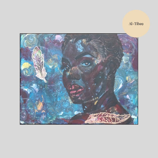 Abstraktes Mixed Media Portrait als Originalgemälde, zeitgenössische Kunst von Marika Junikajtes, Deutschland
