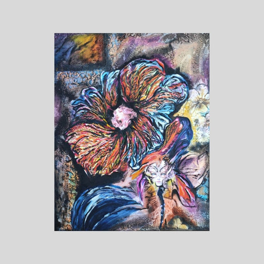 Abstraktes Mixed Media Portrait als Originalgemälde, zeitgenössische Kunst von Marika Junikajtes, Deutschland
