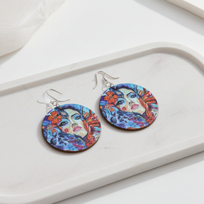 Designer Holz Ohrringe Rising Into Freedom