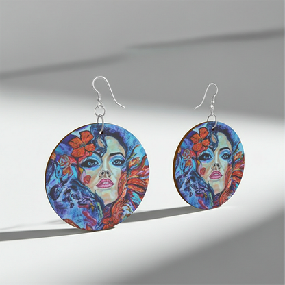 Designer Holz Ohrringe Rising Into Freedom