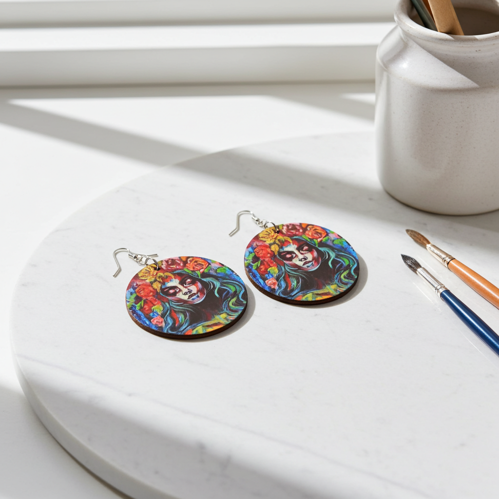 Designer Holz Ohrringe Beauty Of Darkness