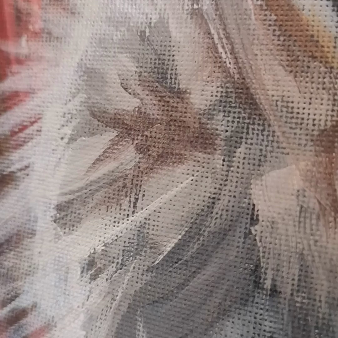 Abstraktes Mixed Media Portrait als Originalgemälde, Video, zeitgenössische Kunst von Marika Junikajtes, Deutschland
