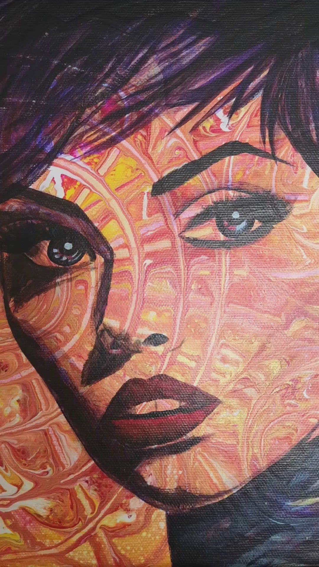 Originalgemälde Beauty of Summer von Contemporary Artist Marika Junikajtes. Art with Soul. Series Four Seasons. Mixed Media (Acryl, Pouring) auf Leinwand 
