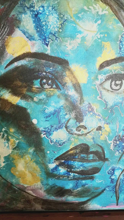 Originalgemälde Joy Of Spring von Contemporary Artist Marika Junikajtes. Art with Soul. Series Four Seasons. Mixed Media (Acryl, Pouring) auf Leinwand 