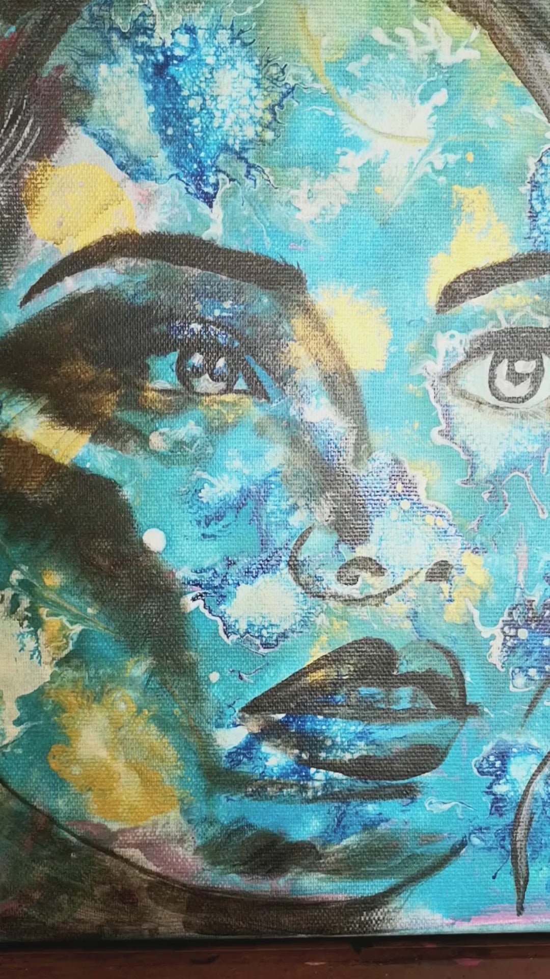 Originalgemälde Joy Of Spring von Contemporary Artist Marika Junikajtes. Art with Soul. Series Four Seasons. Mixed Media (Acryl, Pouring) auf Leinwand 