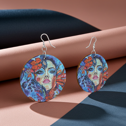 Designer Holz Ohrringe Rising Into Freedom